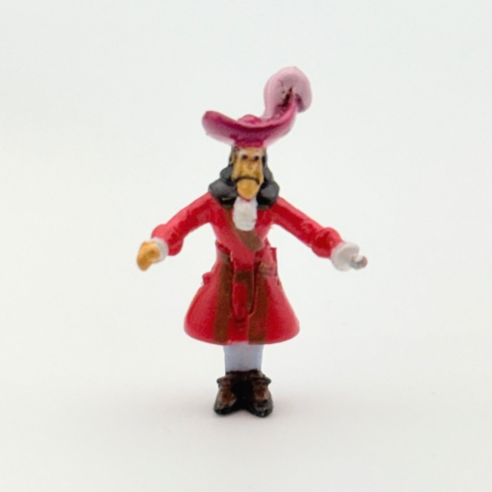 Disney Peter Pan Captain Hook 1" Micro Mini Figure Polly Pocket Red Coat PVC Toy